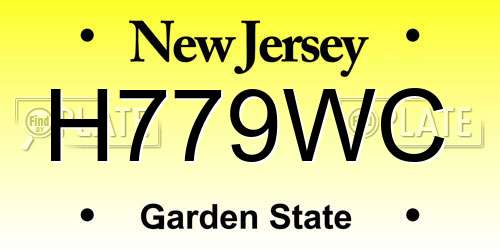H779WC New Jersey License Plate