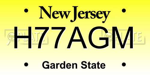 H77AGM New Jersey License Plate