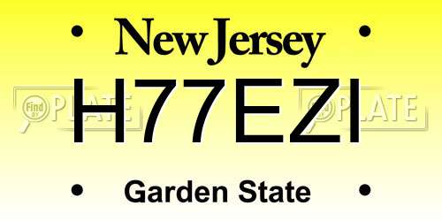 H77EZI New Jersey License Plate