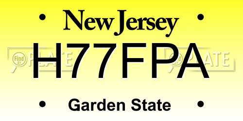 H77FPA New Jersey License Plate