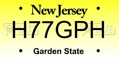 H77GPH New Jersey License Plate