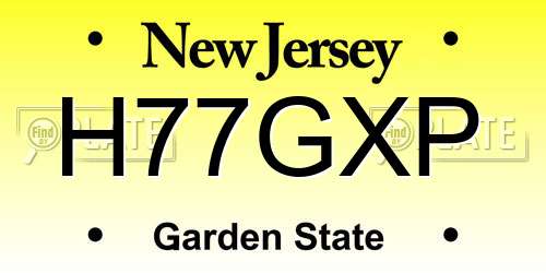 H77GXP New Jersey License Plate
