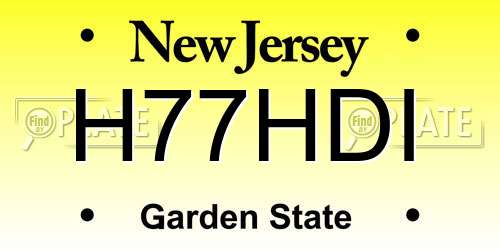 H77HDI New Jersey License Plate