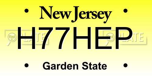 H77HEP New Jersey License Plate