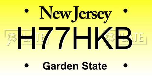 H77HKB New Jersey License Plate