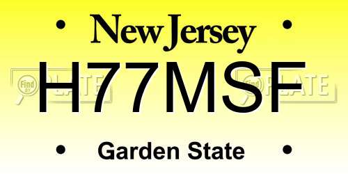 H77MSF New Jersey License Plate