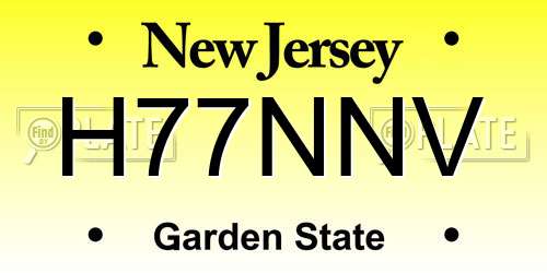 H77NNV New Jersey License Plate