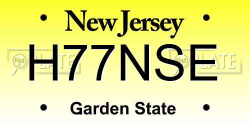 H77NSE New Jersey License Plate