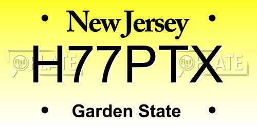 H77PTX New Jersey License Plate
