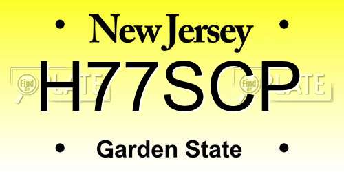 H77SCP New Jersey License Plate