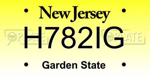 H782IG New Jersey License Plate