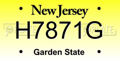 H7871G New Jersey License Plate