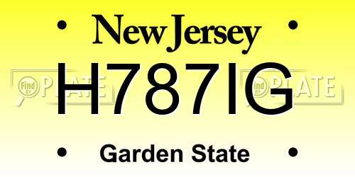 H787IG New Jersey License Plate