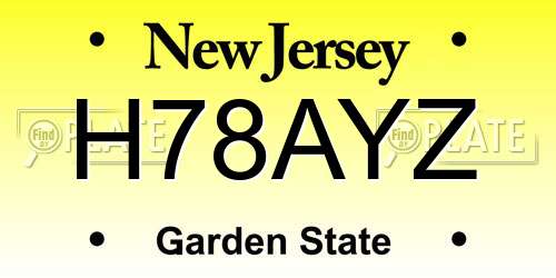H78AYZ New Jersey License Plate