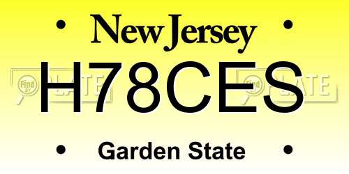 H78CES New Jersey License Plate