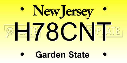 H78CNT New Jersey License Plate