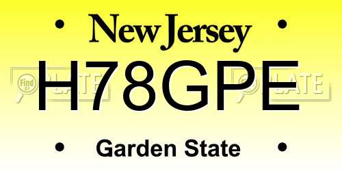 H78GPE New Jersey License Plate