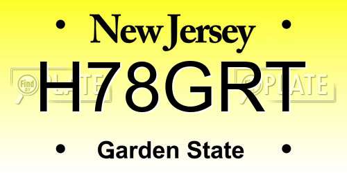H78GRT New Jersey License Plate