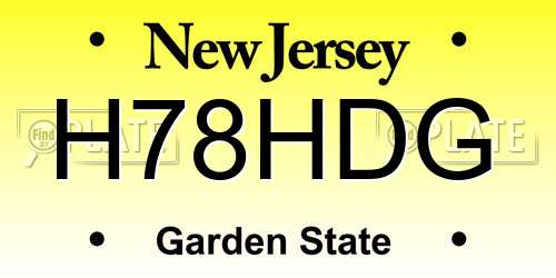 H78HDG New Jersey License Plate