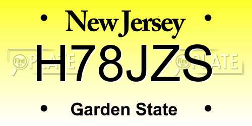 H78JZS New Jersey License Plate