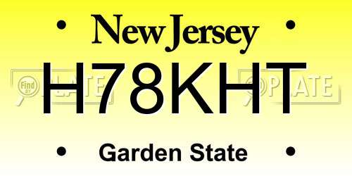 H78KHT New Jersey License Plate