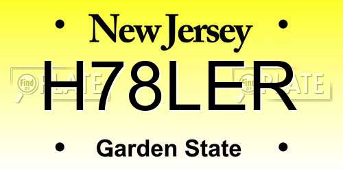 H78LER New Jersey License Plate
