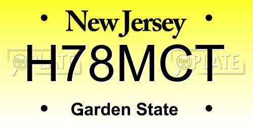 H78MCT New Jersey License Plate