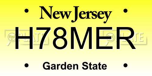H78MER New Jersey License Plate