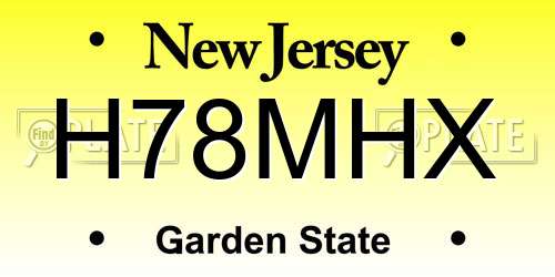 H78MHX New Jersey License Plate