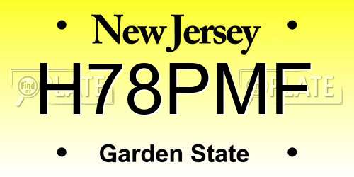 H78PMF New Jersey License Plate