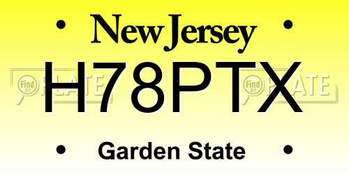 H78PTX New Jersey License Plate
