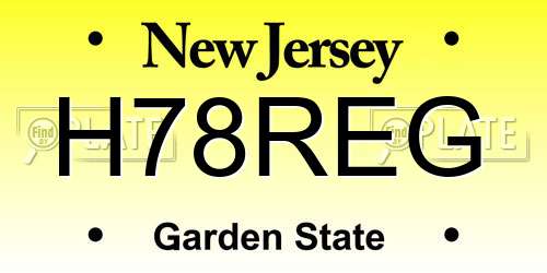 H78REG New Jersey License Plate