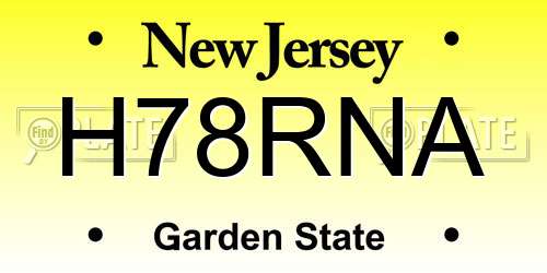H78RNA New Jersey License Plate