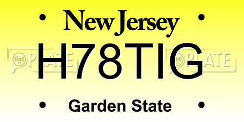 H78TIG New Jersey License Plate