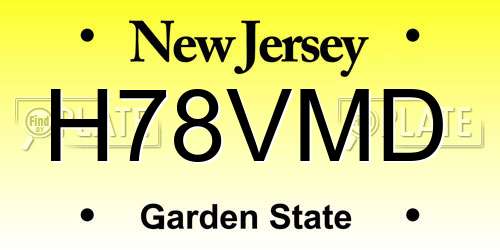 H78VMD New Jersey License Plate