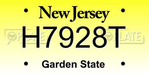 H7928T New Jersey License Plate