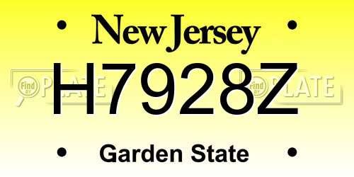 H7928Z New Jersey License Plate