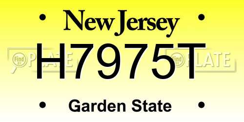 H7975T New Jersey License Plate