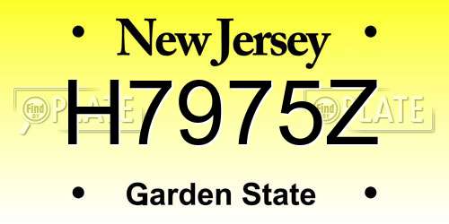 H7975Z New Jersey License Plate
