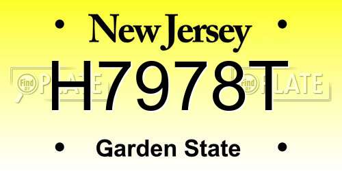 H7978T New Jersey License Plate