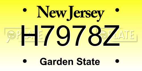 H7978Z New Jersey License Plate