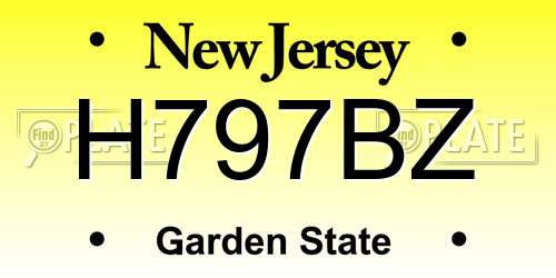 H797BZ New Jersey License Plate