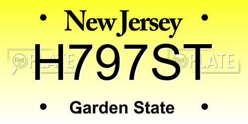 H797ST New Jersey License Plate