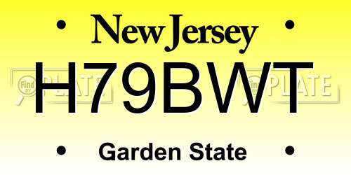 H79BWT New Jersey License Plate