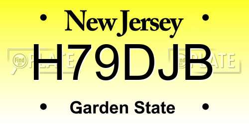 H79DJB New Jersey License Plate