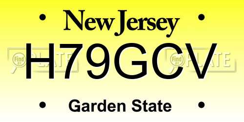 H79GCV New Jersey License Plate