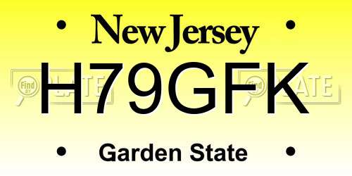 H79GFK New Jersey License Plate