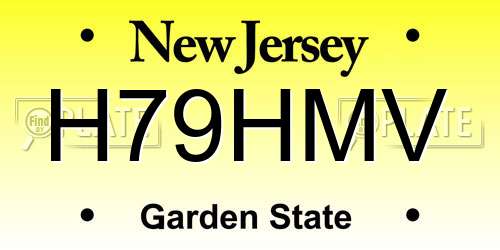 H79HMV New Jersey License Plate