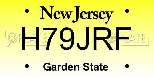 H79JRF New Jersey License Plate