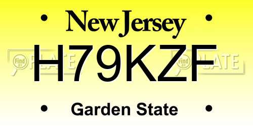 H79KZF New Jersey License Plate